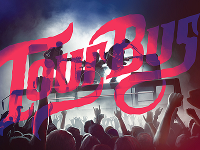 Rebull Tour Bus bus drawn key visual poster red bull rehabstudio vectors wacom