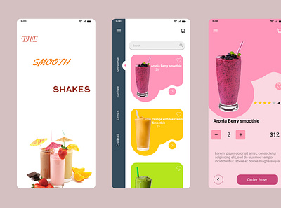 Smoothie App app design drinks illustration juice smoothie stores ui