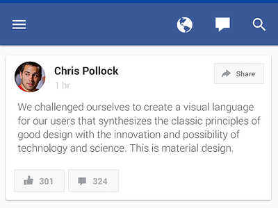 Facebook Material Design facebook material design ui ux