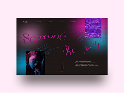 Concept music page concept design typography ui ux vector