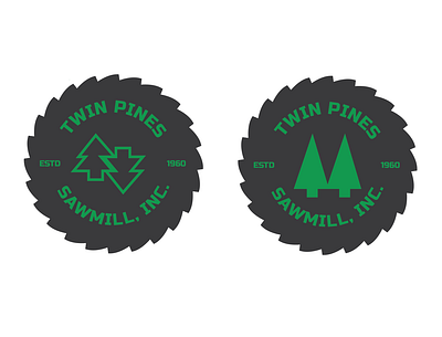 Twin Pines badges idea badge branding illustration logo vector