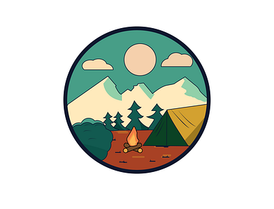 Mountain badge badge logo mountains nature vector