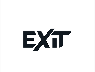 Exit typography brand identity design logo typography vector