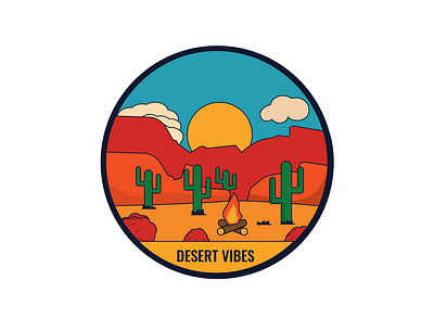 Desert Vibes badge design graphicdesigner illustration logo vector