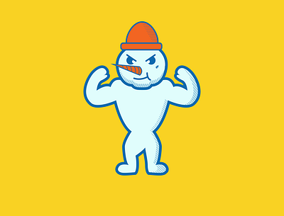 Snowman gym branding design illustration logo typography vector