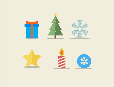Christmas icons badge christmas design flat illustration logo vector