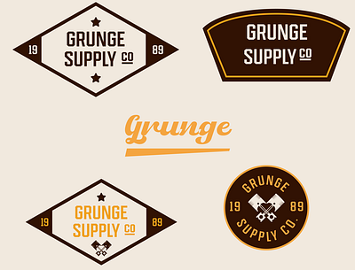 Grunge supply badge branding design logo typography vector