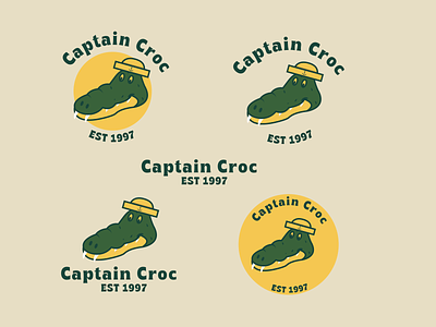 Captain Crocodyle crocodyle embleme logo vector
