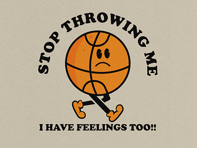 Stop throwing me badge basketball cartoon design fancy graphic design illustration retro typography vector