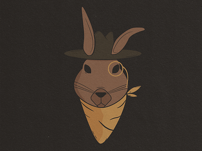 Outlaw rabbit badge cartoon cowboy design graphic design illustration logo outlaw rabbit vector