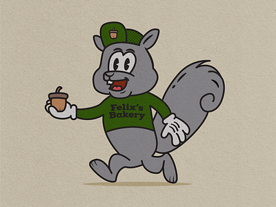 Felix cartoon character cute illustration mascot squirle vector