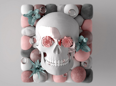 Skull 3d c4d cinema 4d cinema4d color concept design