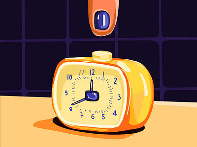 Yellow Alarm Clock 2d art alarm clock digitalart illustration art procreate shutup trippy yellow