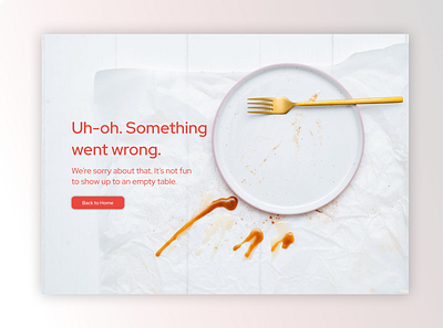 Daily UI 08: 404 Page branding coral daily ui daily ui 008 daily ui challenge desktop design error 404 error page food and drink orange practice ux design uxui