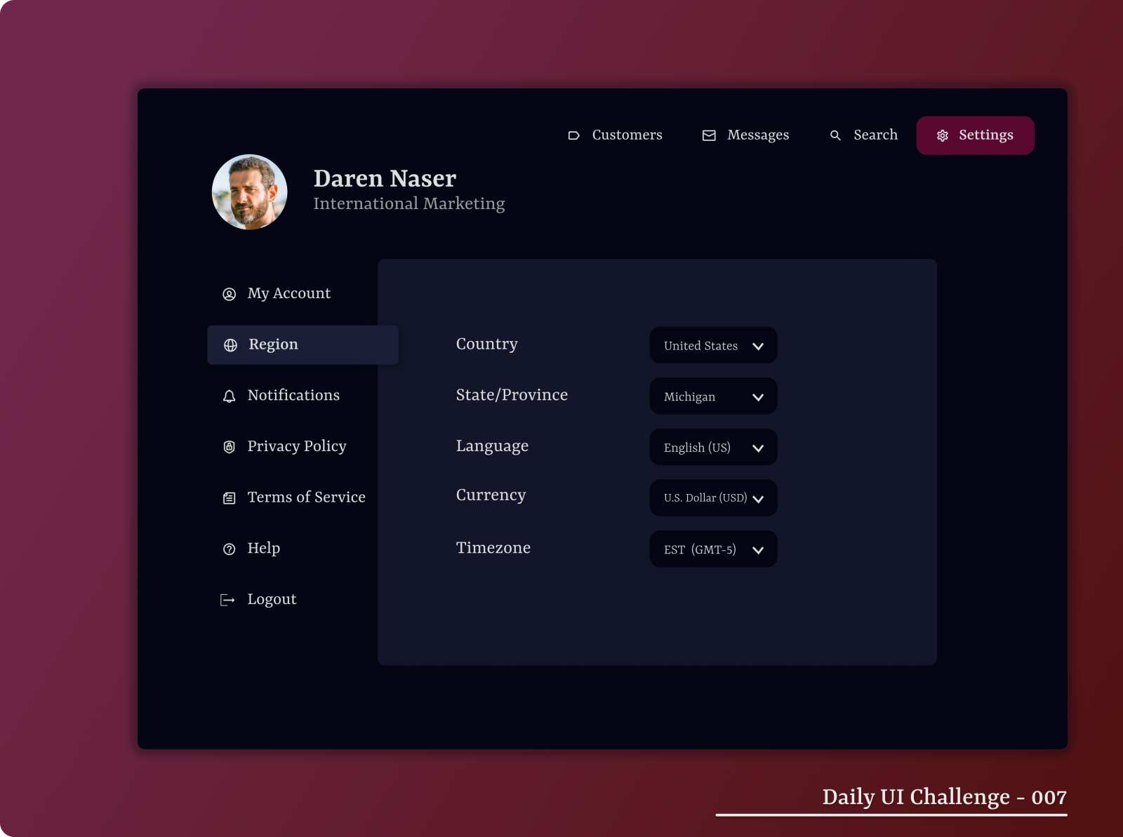 Daily UI 07: Settings by Katelin Schmutz on Dribbble