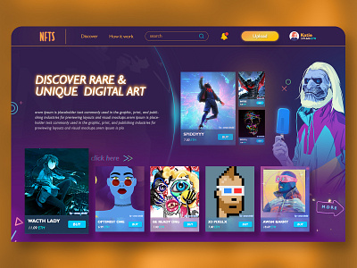 NFT Marketplace - Landing page concept II 3d animation branding graphic design logo motion graphics ui