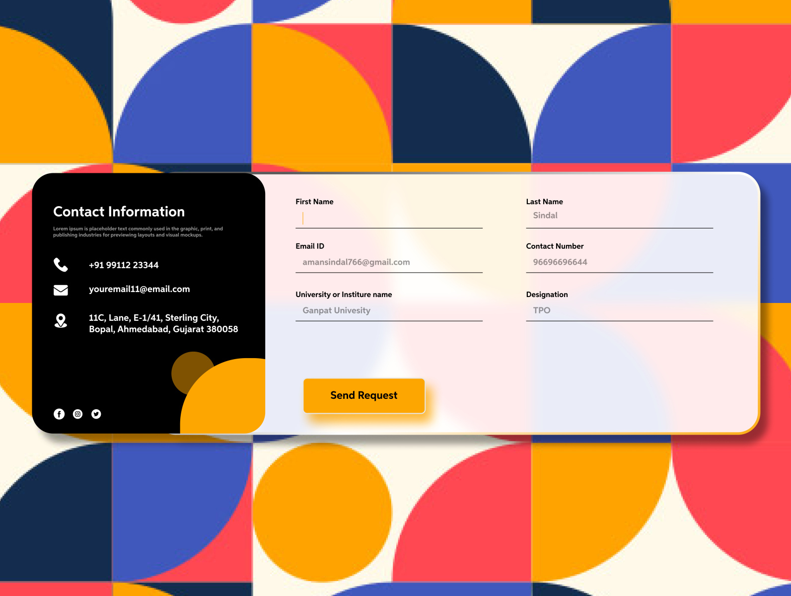 Contact-us Creative & Friendly Card Design. by Aman Sindal on Dribbble