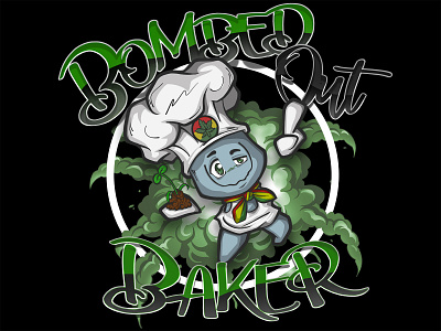 Bombed Out Baker logo 1 branding character character design design hemp hemp logo illustration logo photoshop art typography weed logo