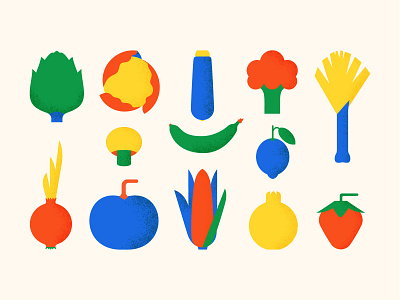 Vegetables in Primary Colors