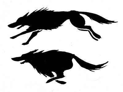 Monotaur Concept, Wolves silhouette wild wolf