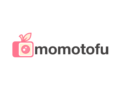 Momotofu Logo branding food fruit helvetica neue logo peach pink plant sushi