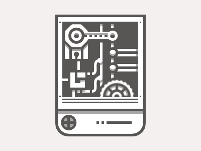 Under the hood... computer animation gif simple minimal flat machine grayscale geometric technology gear clean