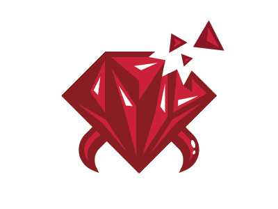 Hack Week Ruby Metroid clean design geometric illustration logo metroid minimal monochromatic red ruby