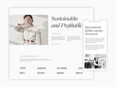 International Fashion Agency - UI/UX Website Design agency factory fashion feminine manufacture minimalistic ui ux webdesign website