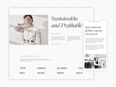 International Fashion Agency - UI/UX Website Design