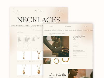 Jewelry E-Commerce UI/UX Website Concept beige brand e commerce elegant feminine jewellery light luxury modern shop ui ux webdesign website