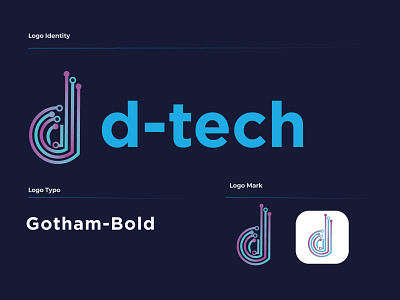 d tech logo best logo flat logo logo design logo designer logodesign tech logo technology texture typography