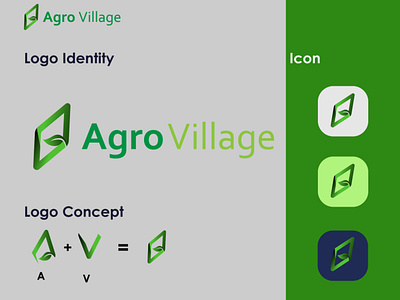 AV Green Logo av letter design flat letter letterlogo logo logo designer logodesign minimal tech logo typography wordmark