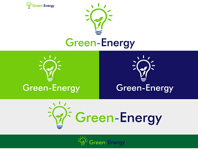 Green-Energy eco economical electric flat logo logo designer minimal modern tech logo
