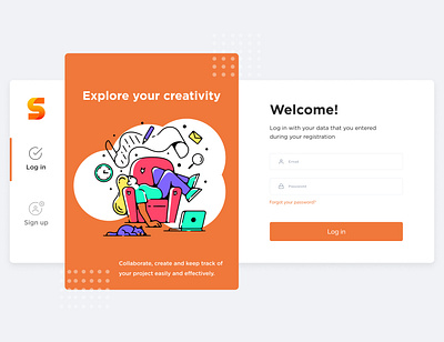 Sign in / Sign up web page colorful design forms illustration registration form sign in signup ui ux web website