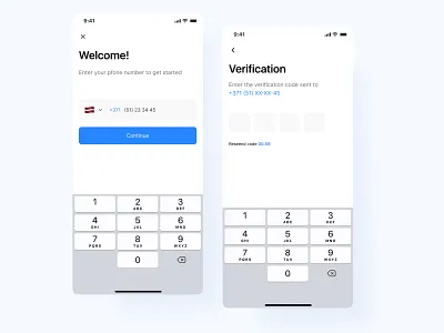 Mobile Number Verification via OTP app clean design form input ios log in minimalistic mobile mobile ui otp phone phone number registration sign in ux verification