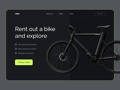 Bike Rental Website bicycle bike concept cycle design illustration landing makeevaflchalenge makeevaflchallenge9 minimal rental services sport ui ui design website