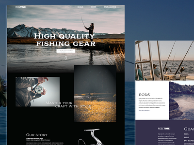 ReelTime - HQ Fishing branding design high fidelity ui