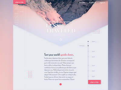 Less Traveled brand high fidelity travel ui ux uxui website