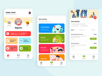 Pet Care App Design app app design design figma figmadesign flat icon mobile app mobile app design ui ux