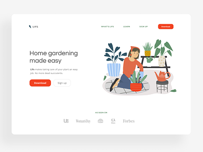 LIFS - Gardening App Landing web design design figma figmadesign ui ux web webdesign website