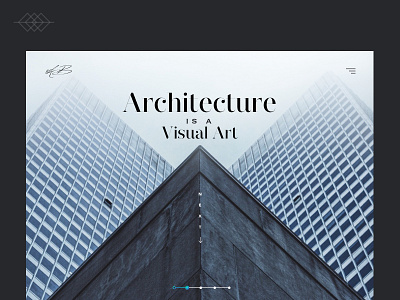 Day 018 | Architecture is visual art - UI Design design geometry hamburguer menu home landing page timeline typography ui ux web design