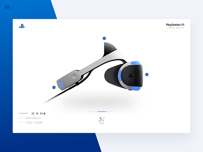 Playstation Vr - 3D Product View 3d app blue design interface playstation product ui ux virtual reality vr web