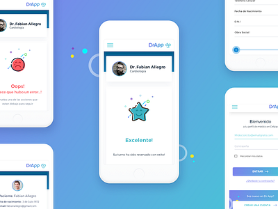 Dr. App - System Responsive Design app blue design gradient healt interface product ui ux web web design