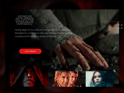 Star Wars Movie Selector UI animation design last jedi movie star wars ui
