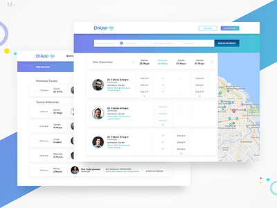 Schedules - Dr App. app blue design gradient interface product ui ux web web design