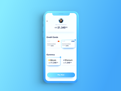 Card Selector app design gradient interface product setting ui ux