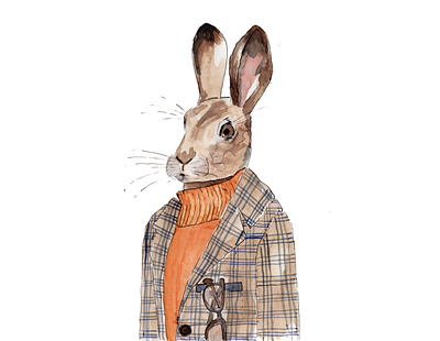 Rabbit animals character figure illustration ink rabbit