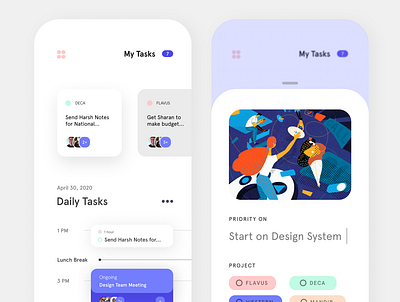 Task Management App app branding design illustration illustrator minimal ui ux web website