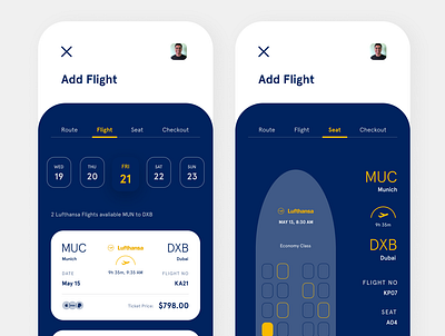 Lufthansa App 2 app branding design illustration illustrator minimal ui ux web website