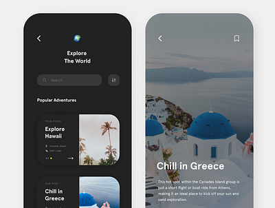 Travel App 2 app branding design illustration illustrator minimal ui ux web website